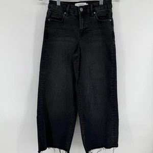 Hidden Nori Wide Leg Jeans Schwarz Denim Damen 26 Raw Hem Trendy Whimsygoth Boho - Bild 1 von 9