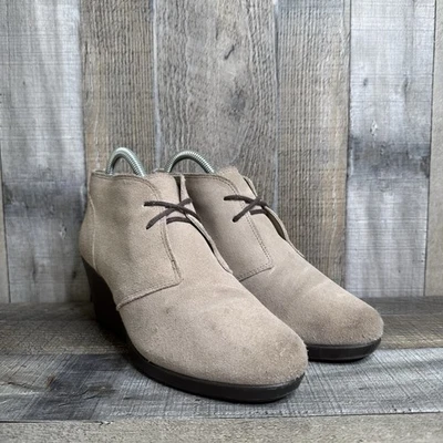 Mujeres Crocs Leigh Marrón Taupe Gamuza Con Cordones Chukka Cuña Botines Talla 7 M Foto 1 de 4