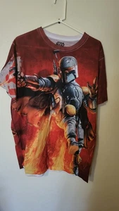 STAR WARS "BOBA FETT" t-shirt MAROON 2XL S Sleeve both sides 31 L  25 Across fro - Picture 1 of 24
