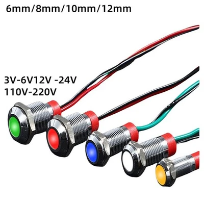 LED Signallampe Meldeleuchte 6-12mm Signalleuchte KFZ Kontrollleuchte 3 6 12 24V - Bild 1 von 4