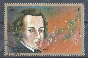 UAE United Arab Emirates 1972 Frederic François Chopin Poland Music Composer - Picture 1 of 1
