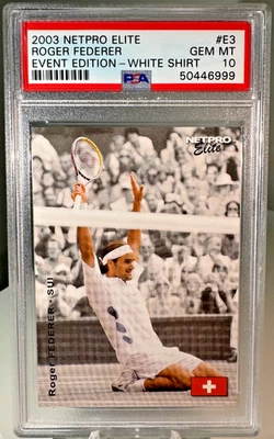 Roger Federer 2003 Netpro Elite #E3 Event Edition White Shirt Tenis GOAT PSA 10 - Image 1 of 2
