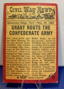 1964 A&BC Civil War News Gum Card #57 Grant Routs The Confederate Army - Picture 1 of 2