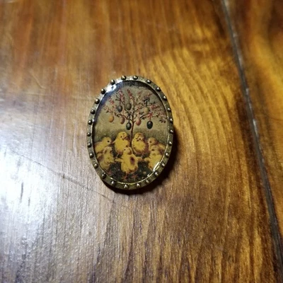 Vtg Maximal Art Small Easter Pin Chicks Easter Egg Tree GCL Foto 1 de 4