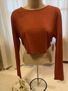 Full Circle Trends Women's Cropped Top SZ-XL Burnt Orange Tie Up Backless - Picture 1 of 3