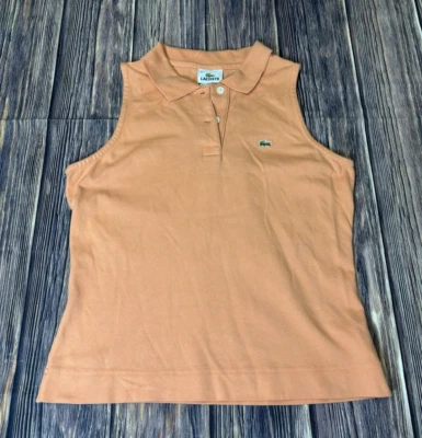 Lacoste женщин без рукавов рубашка-поло 40 светло-оранжевый опрятный теннис гольф классический - Изображение 1 из 4