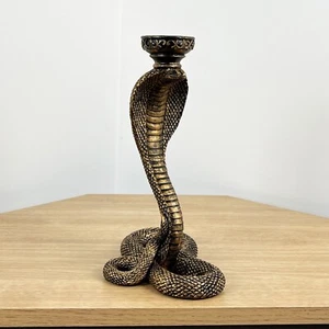 Schlange Kerzenständer Halter Ornament Statue Figur Wohndeko Tier Reptil - Bild 1 von 9