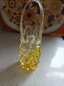 Vintage gelbe Glasvase - Bild 1 von 2