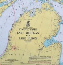 General Chart of Lake Michigan and Lake Huron Placemat US Lake Survey 