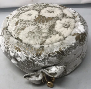 Pill Box Hat Mr John Classic NY Paris 7” Antique White/brown Dress Up 1940’s - Picture 1 of 6