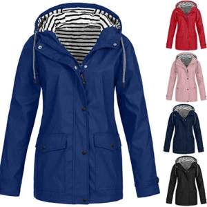Jacket Coat Rain Ladies Rainy Waterproof Raincoat   Wind Forest Outdoor  Women - Picture 1 of 23