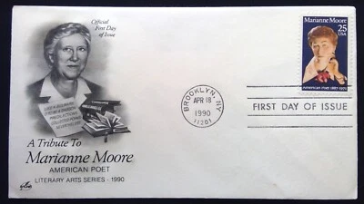 Scott 2449 FDC Marianne Moore Literary Arts Series Poet Art Craft Cachet - Image 1 of 3