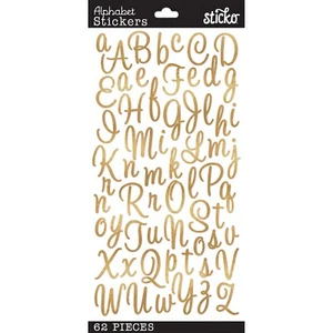 PEGATINAS DE ALFABETO STICKO - LÁMINA DE ORO REMOLINO DULCE - Aproximadamente 22mm - 1 HOJA - Imagen 1 de 1