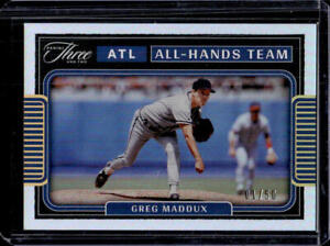 2022 Panini Three and Two Greg Maddux All-Hands Team Holo Gold #01/50 Braves