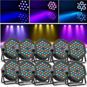 108W PAR Can Light RGBW Color Mixing Strobe LED Stage Lighting Dmx DJ Party Club - Picture 1 of 24