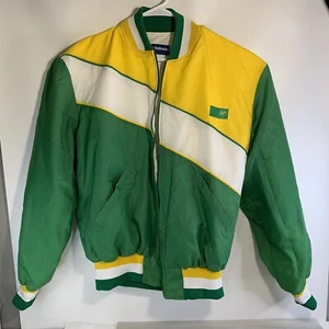 VINTAGE Holloway BP British Petroleum Gas Oil Color Block Nylon Jacket Sz Large - Picture 1 of 8