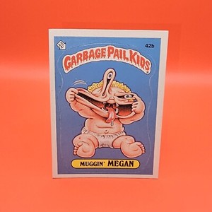 1985 Topps Garbage Pail Kids 42b OS2  MUGGIN' MEGAN Glossy Series 2