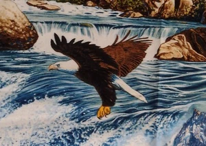David Textiles Van Straalen Fabric Soaring Eagles 2+ yds 2 pieces Patriotic - Picture 1 of 5