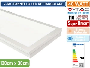 V-TAC VT-6147 PANNELLO LED RETTANGOLARE 120X30 40W SMD DRIVER INCORPORATO IP20 - Foto 1 di 4