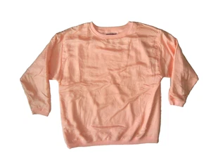 Vtg 90s PACER Pink 100% SILK CREW NECK SWEATSHIRT Warm Casual Lady Gym Women's L - Picture 1 of 5