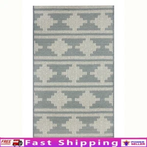 Blue Geo Diamond Accent Rug Non-Slip Backing Durable Indoor Home Decor 27x45 New - Picture 1 of 6