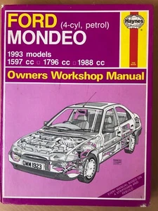 FORD MONDEO 1993 MODELS - HAYNES OWNERS WORKSHOP MANUAL - Hardback No 1923 - Picture 1 of 5