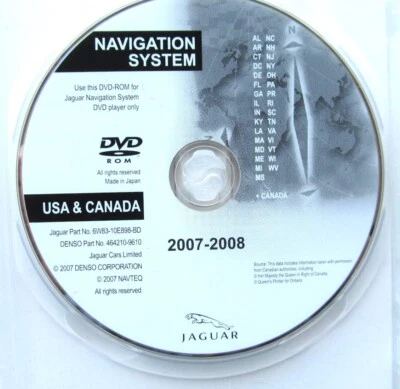 2007 2008 JAGUAR XF XK XKR NAVIGATION SYSTEM DISC DVD EAST MAP DISC - Image 1 of 2
