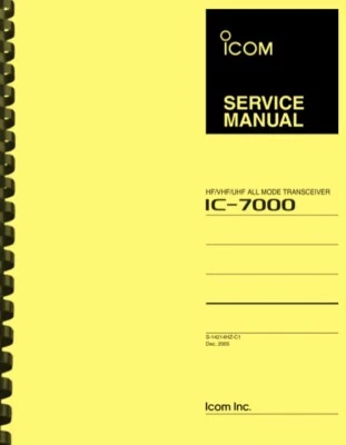 Icom IC-7000 IC7000 HF/VHF/UHF Transceiver Special Edition SERVICE MANUAL - Image 1 of 4