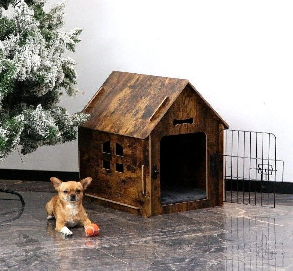 PYpetmia Wooden Dog House Small Dog Room Pet Kennel Cat Resting Room Indoor Use - Image 1 of 1