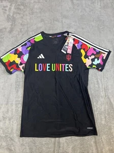 Adidas INDIANA Hoosiers Love Unites Soccer Aeroready Jersey Shirt Large IU RARE - Picture 1 of 12
