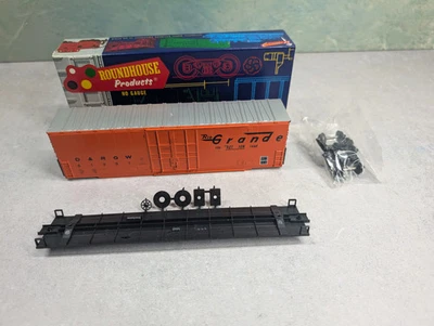 Roundhouse 3227 HO Scale 50' Hi-Cube Box Car Rio Grande D&RGW #61591 KIT READ - Image 1 of 2