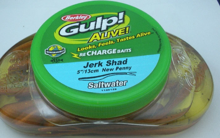 Berkley 1140159 GAOJS5-NP Gulp Alive 5" Jerkshad 11 Oz Eimer New Penny - Bild 1 von 4
