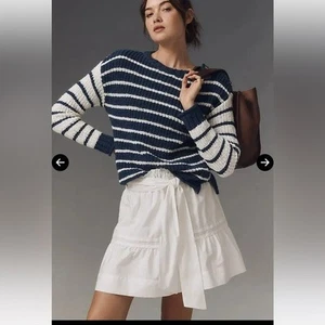 By Anthropologie The Somerset Cotton Mini Skirt in White - Size 3X - Picture 1 of 13