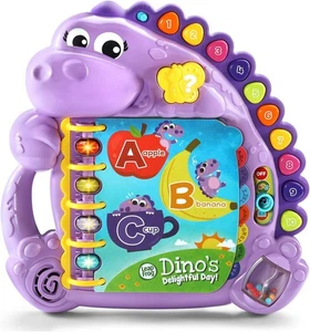 LeapFrog Dino's Delightful Day Alphabet Book, Purple - Picture 1 of 7