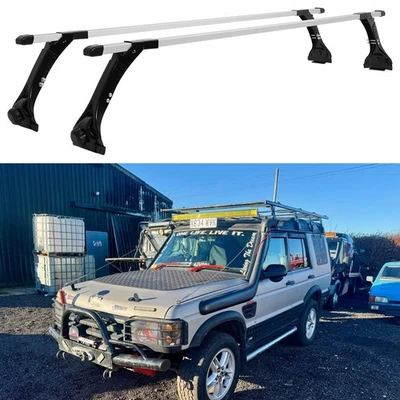 For Land Rover Discovery I II 63" Rain Gutters Roof Rack Cross Bar Cargo Carrier Foto 1 de 4