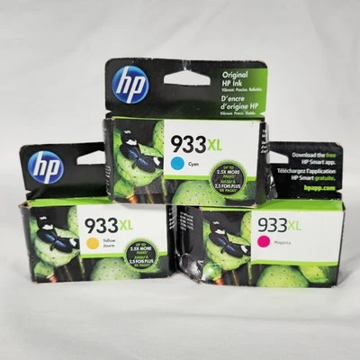 Genuine HP 933XL M/C/Y Color High-Capacity Ink Cartridge Lot EXP 2022-2024 New - Image 1 of 4