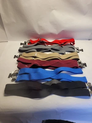 Lot Of 6 Fashion Suspenders for Men Elastic Adjustable Straps 1 1/2" X Back Govt - Image 1 of 3