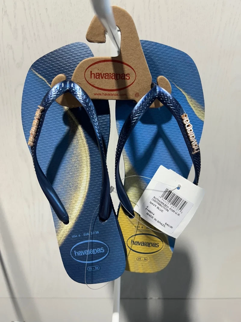 Havaianas Slim Square Trendy Navy Blue Sandal Women sizes 35/36-41