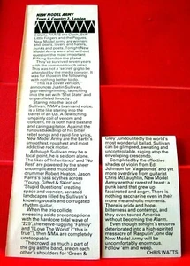 New Model Army Vintage ORIGINAL 1989 Kerrang London GIG REVIEW ARTICLE - Imagen 1 de 3