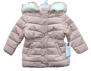 Member's Mark Girl's 4T Wind Resistant Removable Fur Hooded Puffer Jacket Pink - Picture 1 of 11