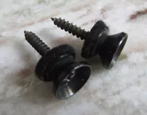 JACKSON STRAP BUTTONS in BLACK - 1 PAIR + SCREWS - 2005 JS32 KELLY GUITAR - Picture 1 of 7