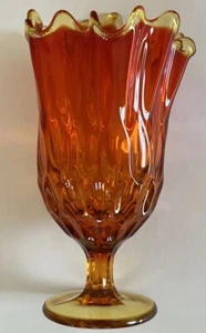 Fenton Glass Red Footed Vase Home or Office Decor - Picture 1 of 9
