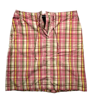 The Limited Women's Plaid Stretch Straight Skirt Sz 8 Red & Pink W30 - Image 1 of 4