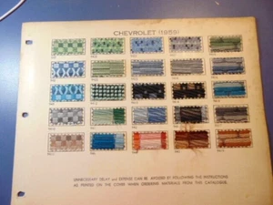 1959 1960 Chevy Chevrolet car upholstery sample set -used-  All samples intact. - Picture 1 of 2