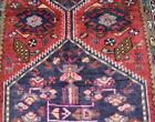 3'5 x 9'5 Rare Vintage Handmade Oriental Wool Runner Rug Geometric Animal Carpet