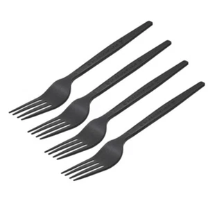 Schwarze Pla Gabeln Wiederverwendbar Besteckset Kompostierbare Gabel 16cm 50tlg - Bild 1 von 8