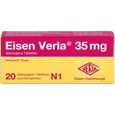 VERLA-PHARM ARZNEIMITTEL GMBH & CO. KG EISEN VERLA 35 mg überzogene Tabletten 20 St PZN11163863