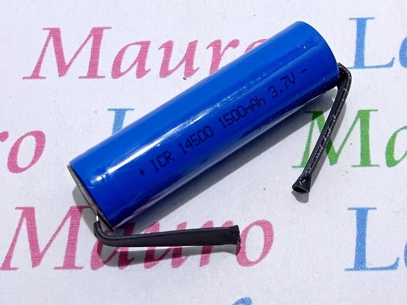 1 Pila Batteria 14500 Litio Ricaricabile 3.7V 1500 mAh Paglietta per Saldature