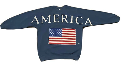 AMERICA American Flag Patriotic USA Pride Fruit of The  Loom Sweatshirt Sz XL - Image 1 of 4