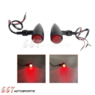 Aluminum Motorcycle Bullet LED Rear Brake Turn Signal Lights 10mm For Harley - Image 1 of 4